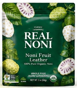 REAL NONI Noni Fruit Leather 2 oz 56g パッケージ